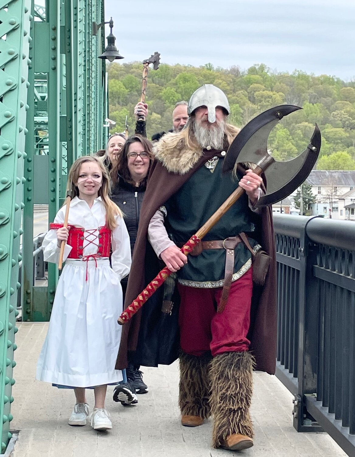 Menacing  — and not so menacing  — Vikings take the Upper Black Eddy-Milford Toll-Supported Bridge Saturday.