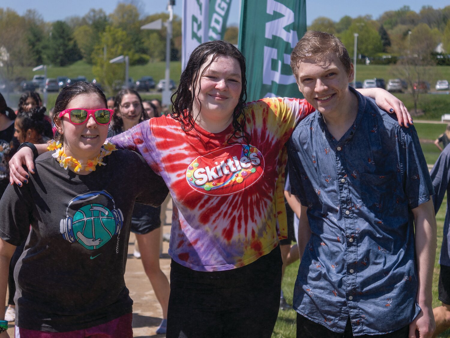 Students gather after getting wet at April Showers, hosted by the Unified Pennridge Club.