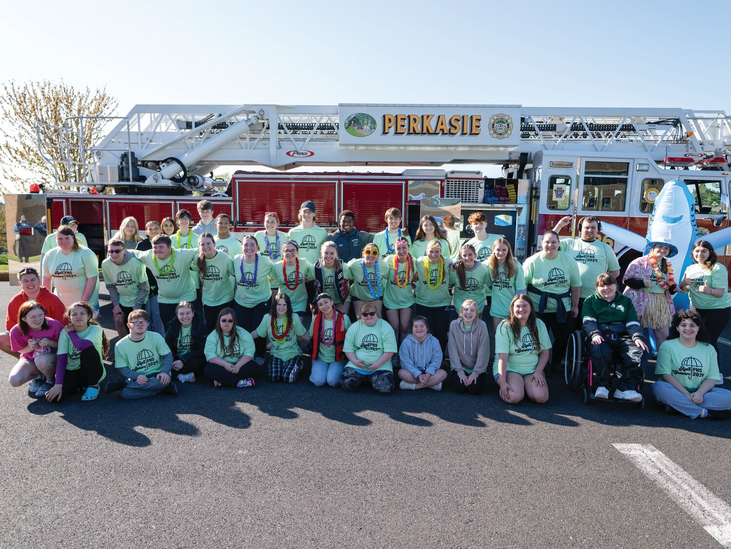Local fire companies, including Perkasie, assisted at  April Showers, an event organized by the Unified Pennridge Club.