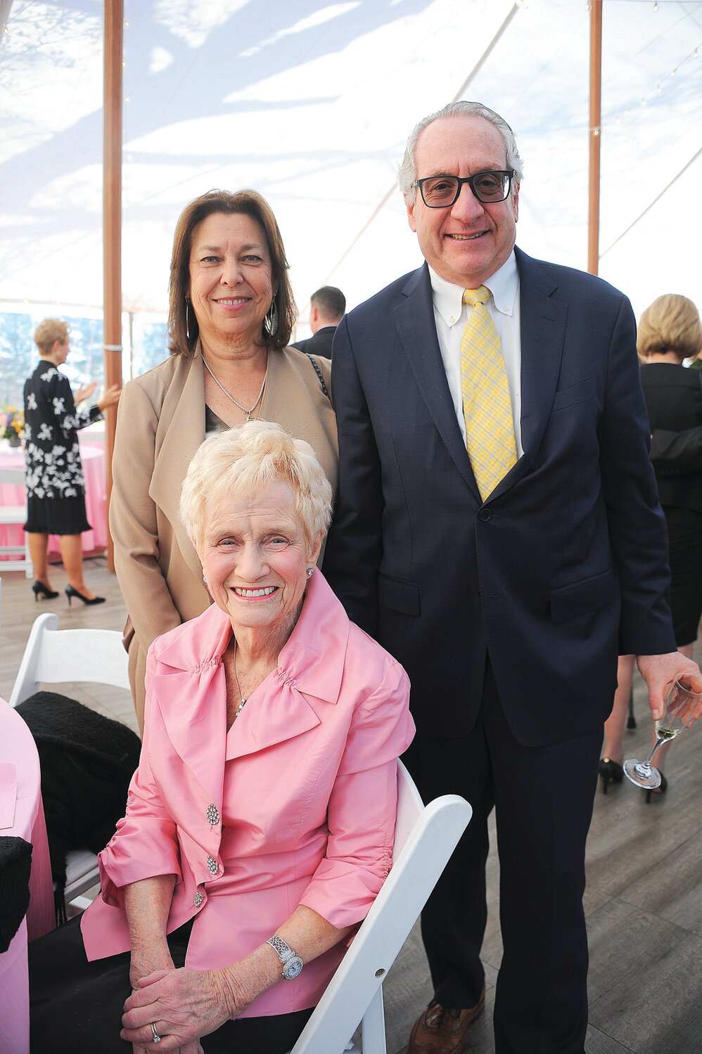 Honorary Chair Joan Parlee, seated, with Joy and Dr. Scott Levy.