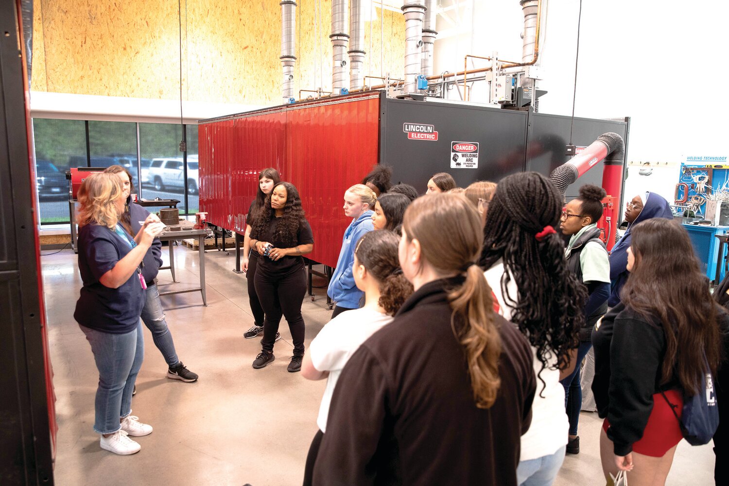 Approximately 60 middle school girls participated in a variety of speaker sessions and hands-on activities including welding, construction, electrical and firefighting.