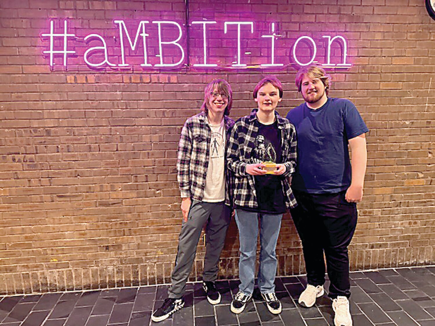Connor Kozlowski, William Tantum and Brian Daly earned the Best Comedy award for their comedic film titled, “What About the Lasers?” at the Greenville Youth Film Festival.