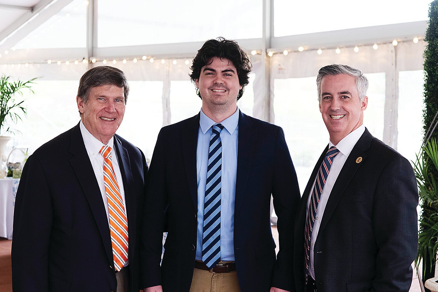 BCCC Chairman of the Board of Trustees Thomas Jennings, Brendan Harvie and Bucks County Commissioner Robert J. Harvie Jr.