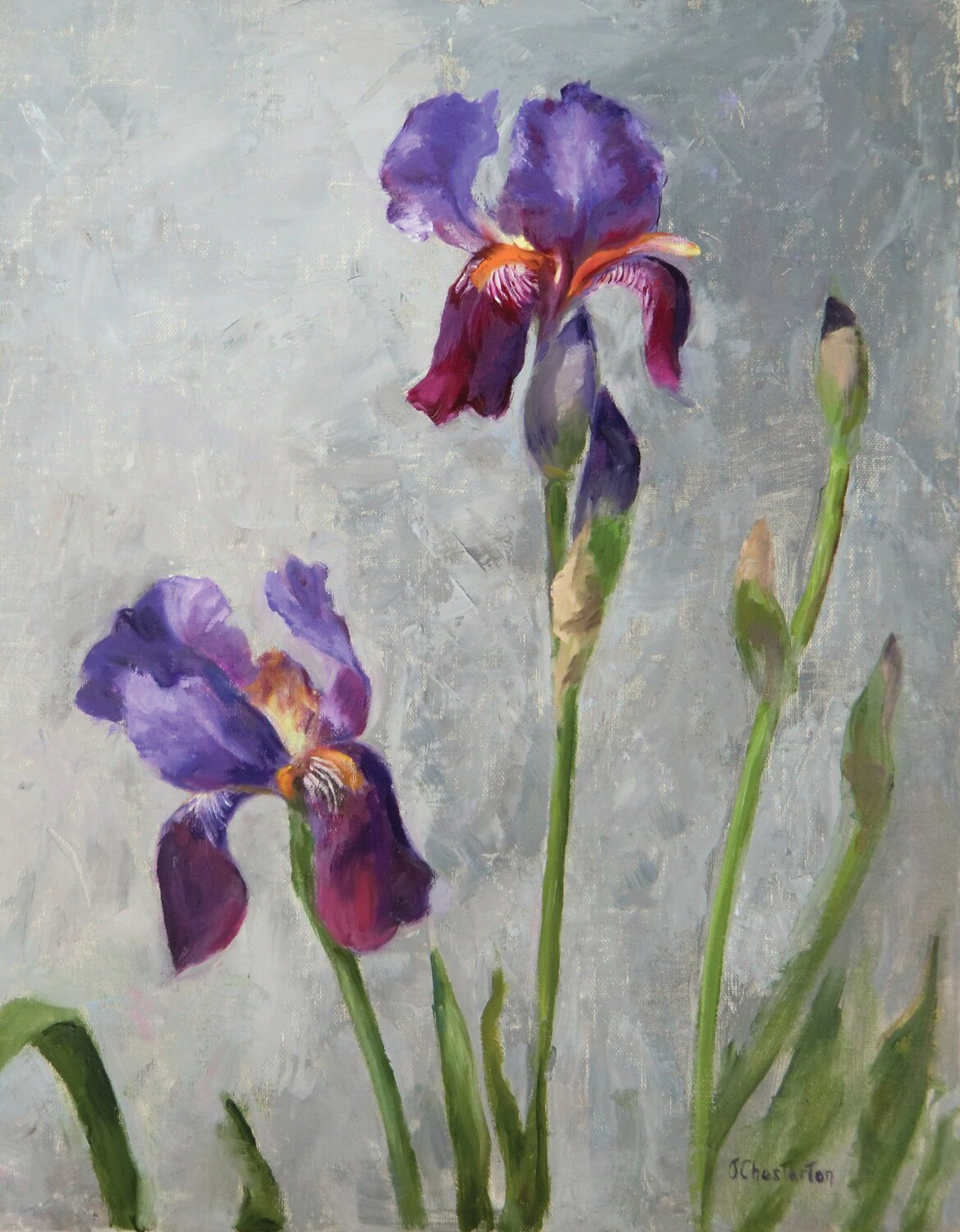 “Stately Iris" is by Jeanne Chesterton.