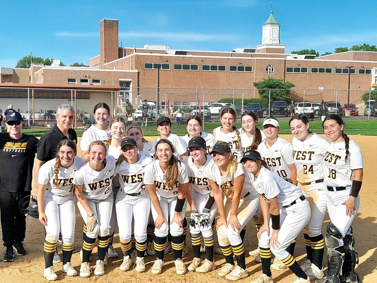 The Central Bucks West softball team beat Ridley 12-2 Monday to advance to the second round of the District One 6A tournament Wednesday.