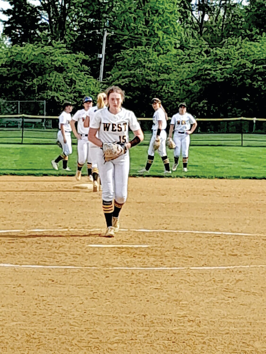 Central Bucks West pitcher Sienna Lawson struck out 11 batters and allowed only two hits in Monday’s 12-2 District One 6A tournament victory over Ridley.