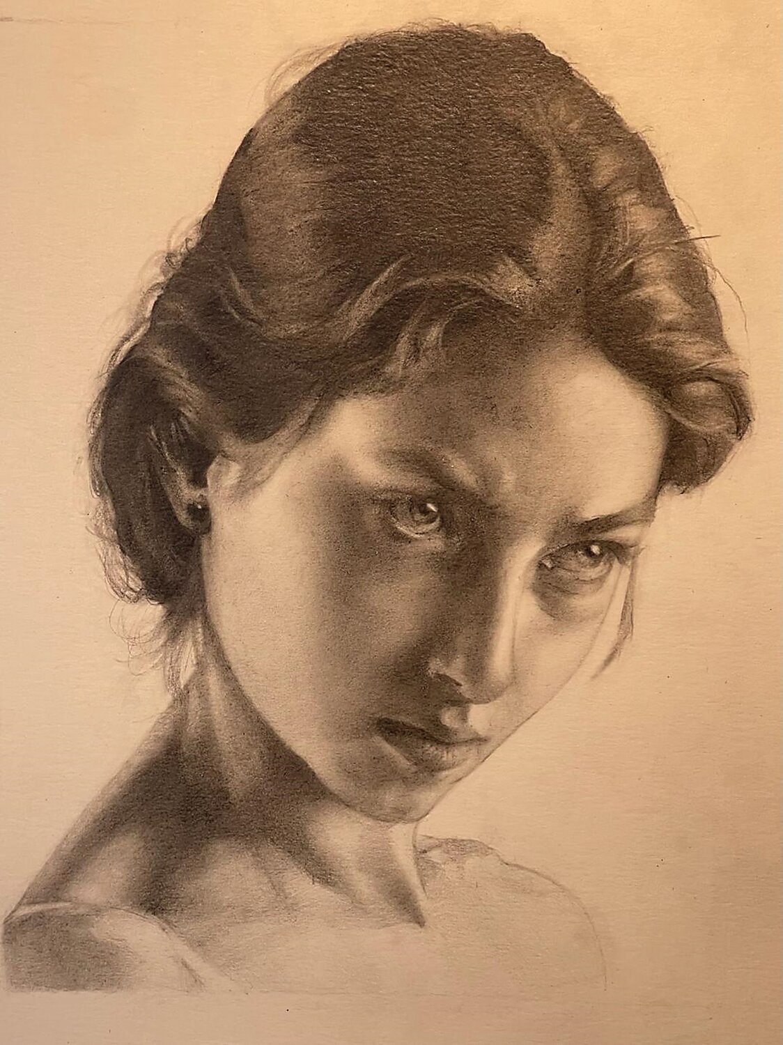 “Portrait of Dancer” is by Jake Watson, pencil on paper.