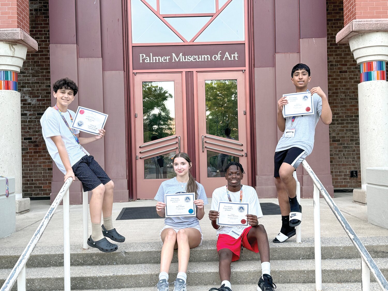 Four Cecelia Snyder Middle School students, Emily Knight, Patrick Marks, Daniel Mathieu, and Kirtan Patel, attended the Pennsylvania Junior Academy of Science State Competition.