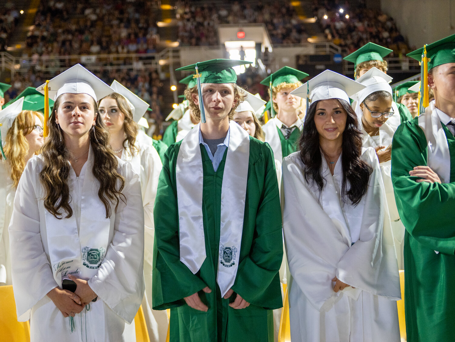 Members of the Pennridge High School Class of 2024 reach their seats at the start of their June 4 commencement.