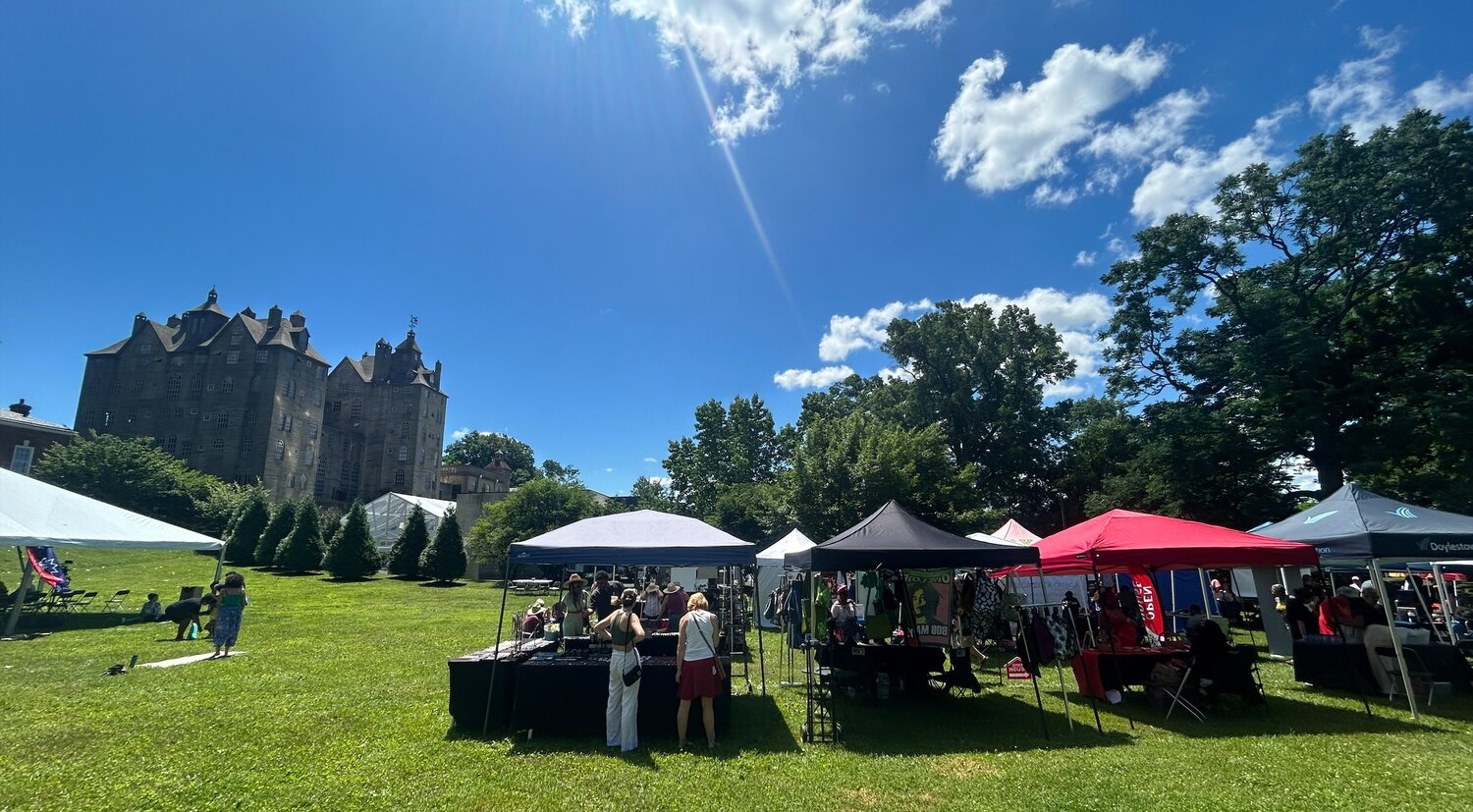 Vendors participating in the annual Juneteenth Celebration in Doylestown set up shop on the lawn of the Mercer Museum.