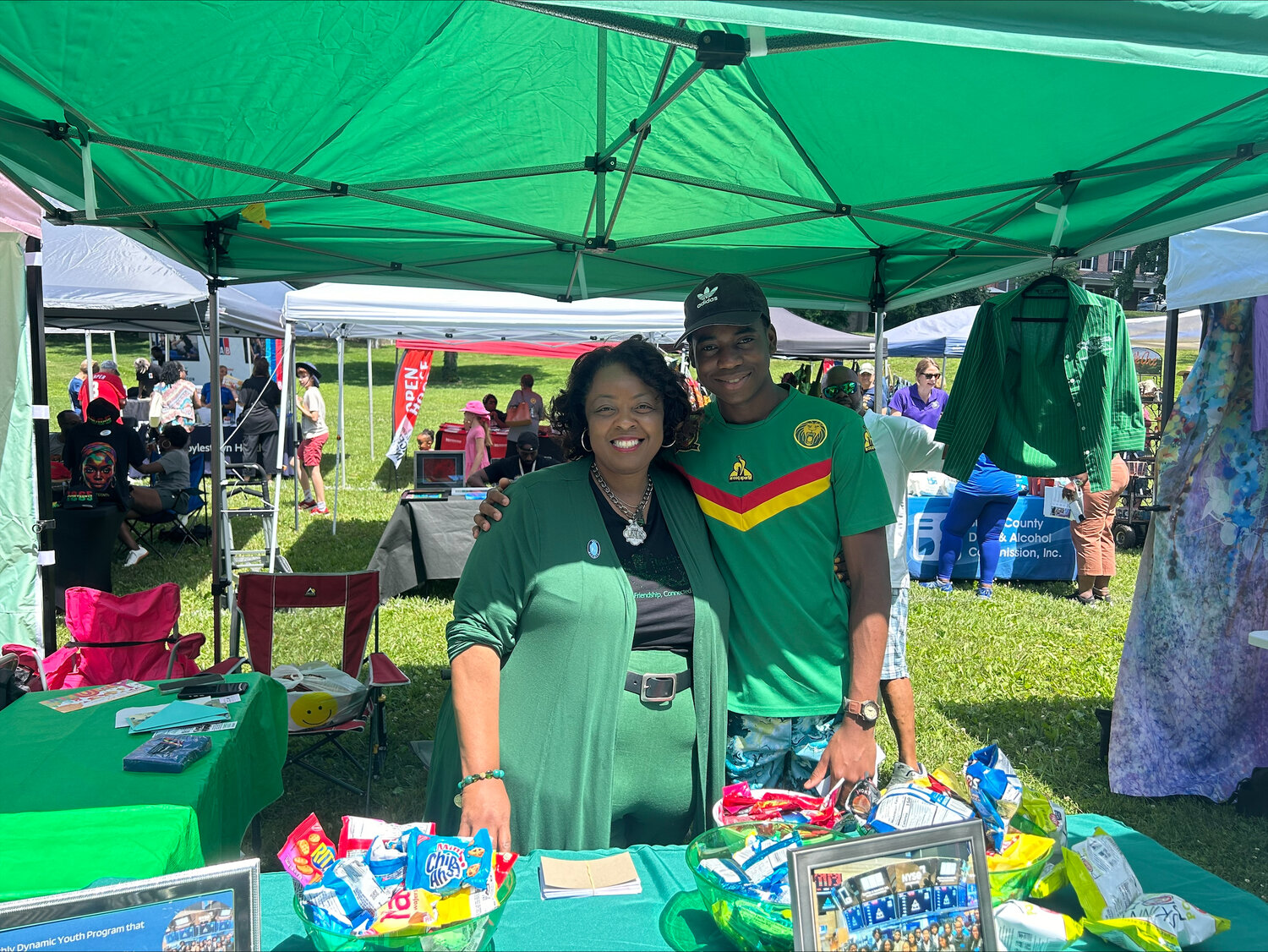 Sherita Lee, left, of the Bucks County Chapter of The Links, Incorporated, led recruiting efforts for the organization’s youth council at Saturday’s Juneteenth Celebration in Doylestown.
