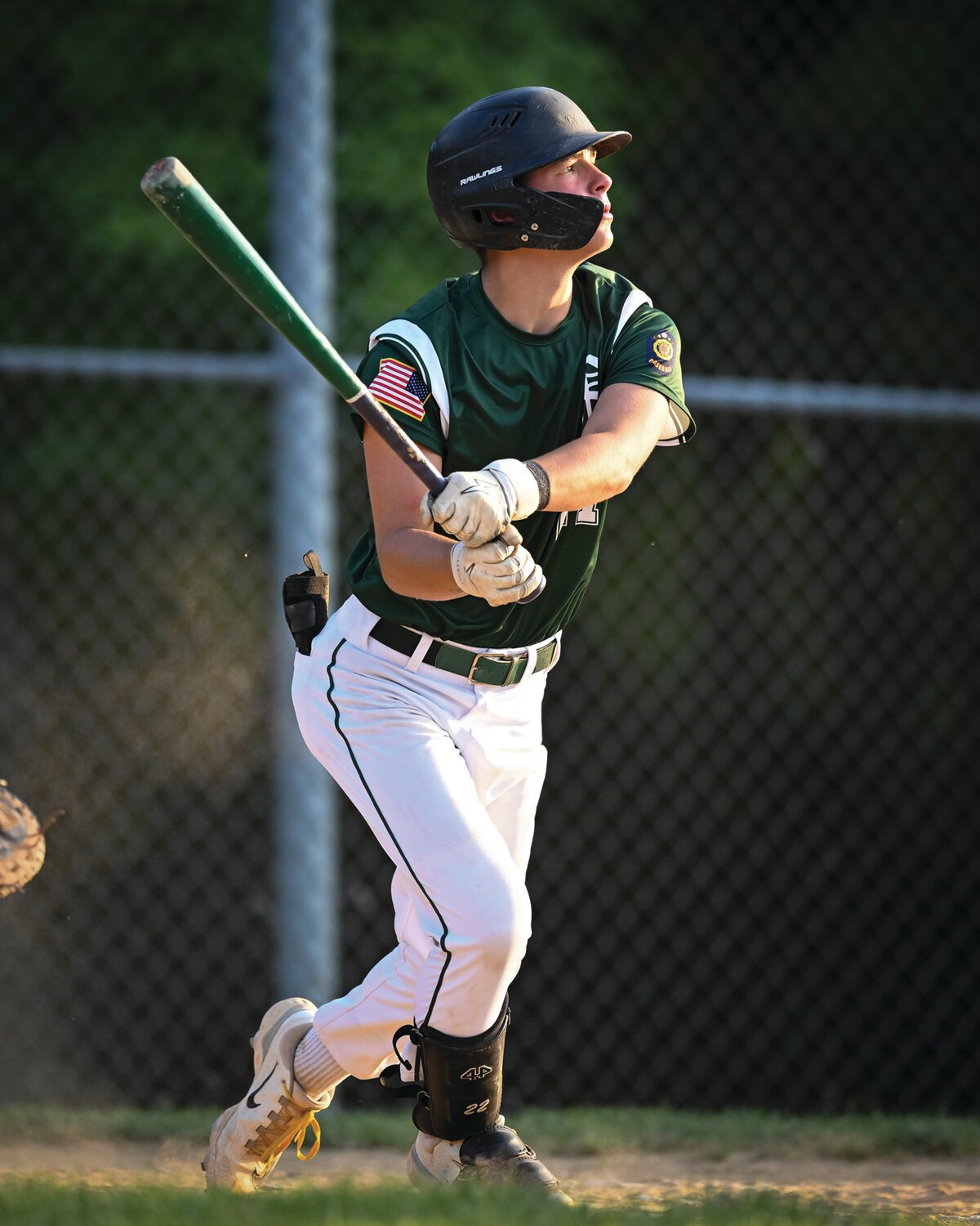 Pennridge’s Antonio Lillo watches his base hit in the second inning. Lillo went 2-for-3 with three RBIs to lead Pennridge.
