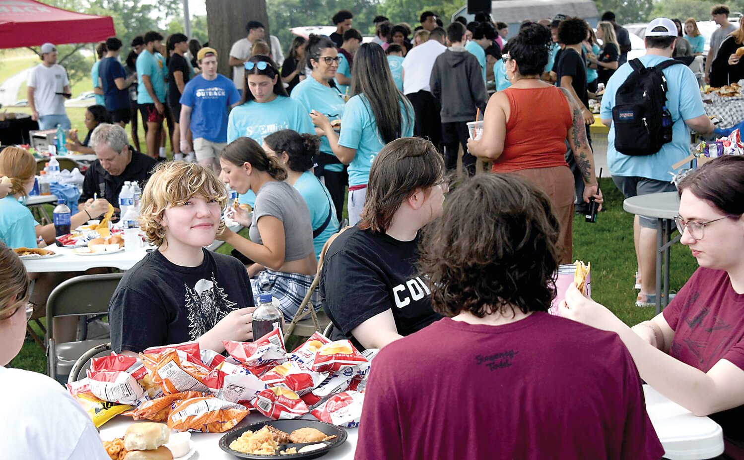 Many Bensalem High School seniors showed up at Sophia’s Senior Tailgate for food, games and lotteries Wednesday.