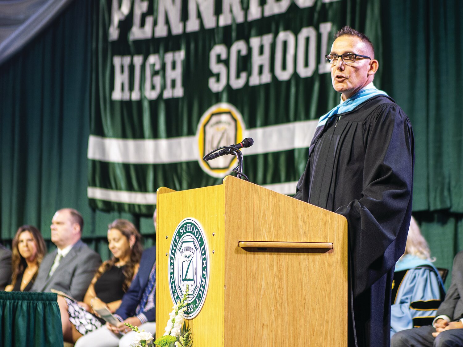 Pennridge High School Principal Tim Keddie addresses the Class of 2024.