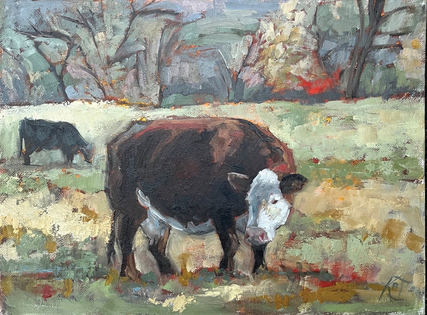 “Coy Cow” is by Kathie Jankauskas.