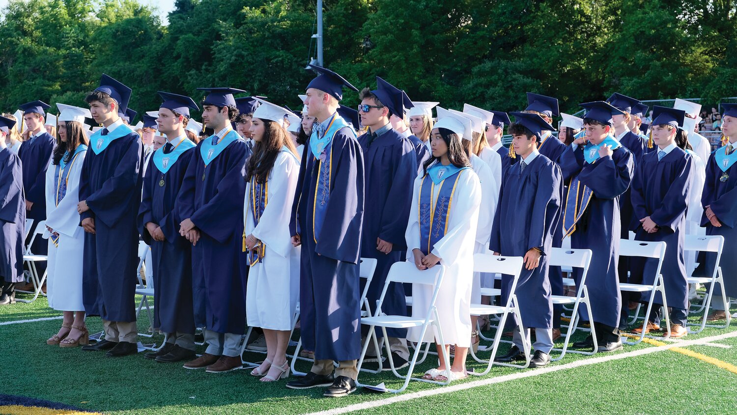 New Hope-Solebury High School seniors at the start of their graduation ceremony.