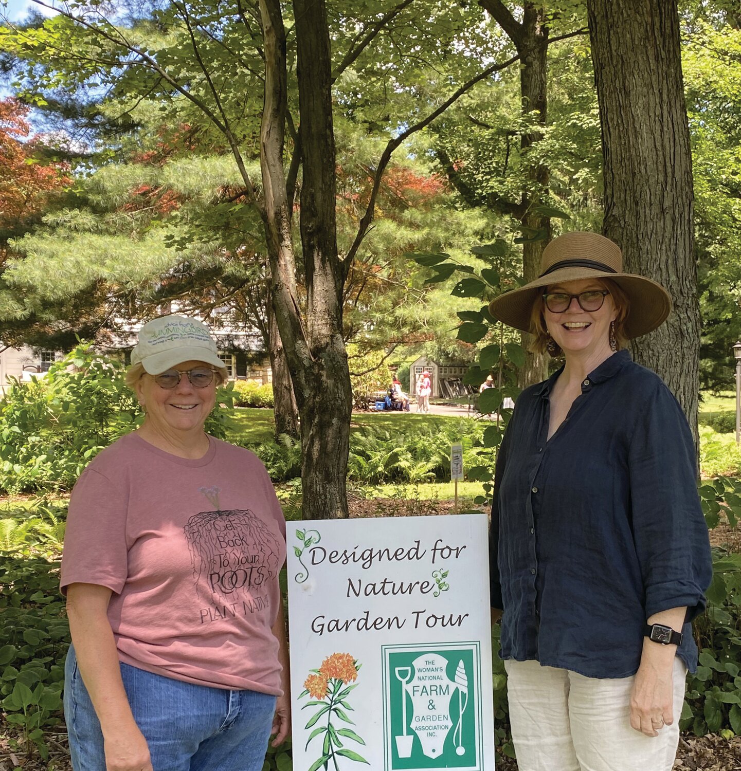 Sisters Carole Fay and Laurie Cleveland in the Nixon Garden.
