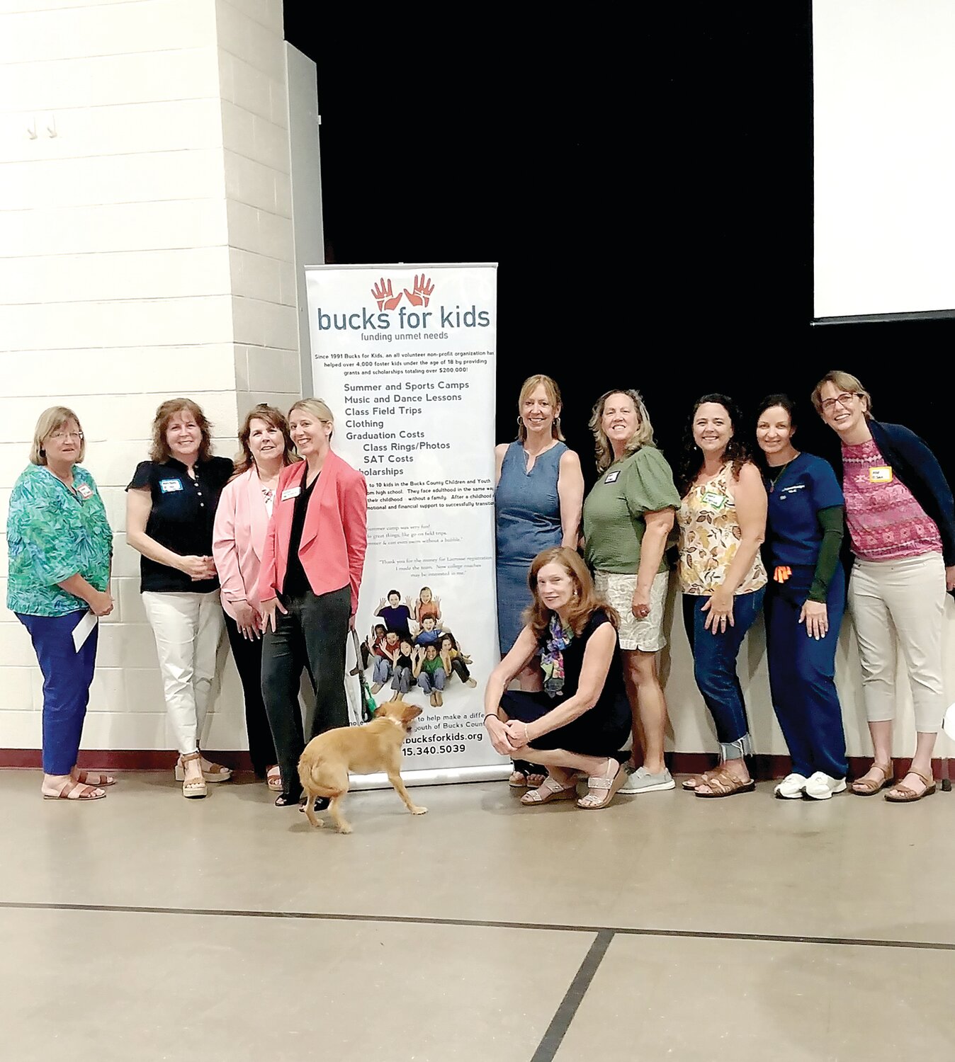 The  CWoB Giving Circle leadership team, along with Nancy Larkin Taylor, front right, and Dawn Padanyi, front left, of Bucks for Kids.