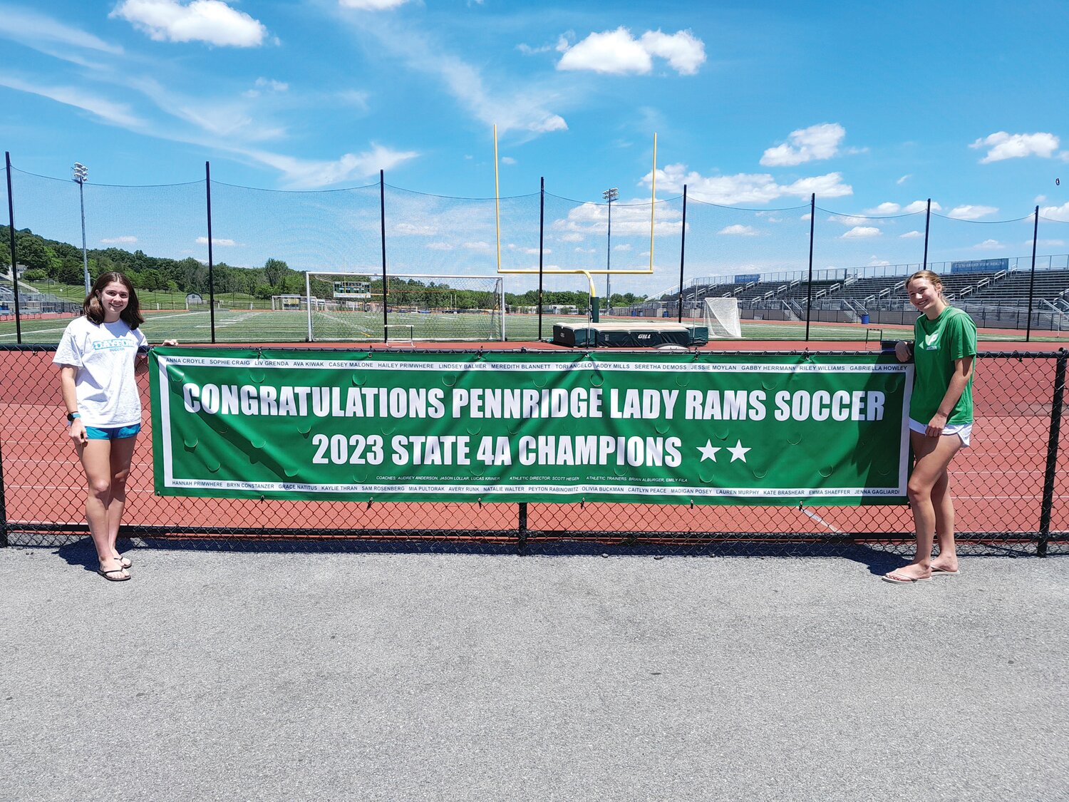 Pennridge girls soccer players Liv Grenda, left, and Anna Croyle book ended their high school careers with state titles in their freshman and senior years.
