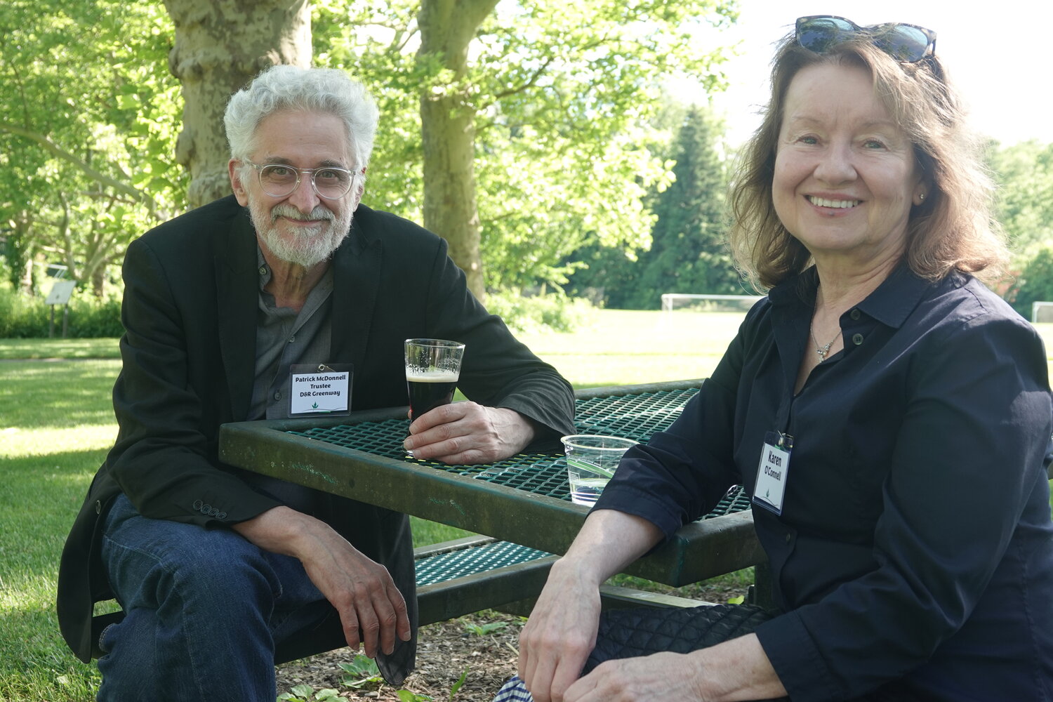 Patrick McDonnell, creator of the beloved internationally syndicated comic strip MUTTS and Karen O’Connell enjoy the festivities.