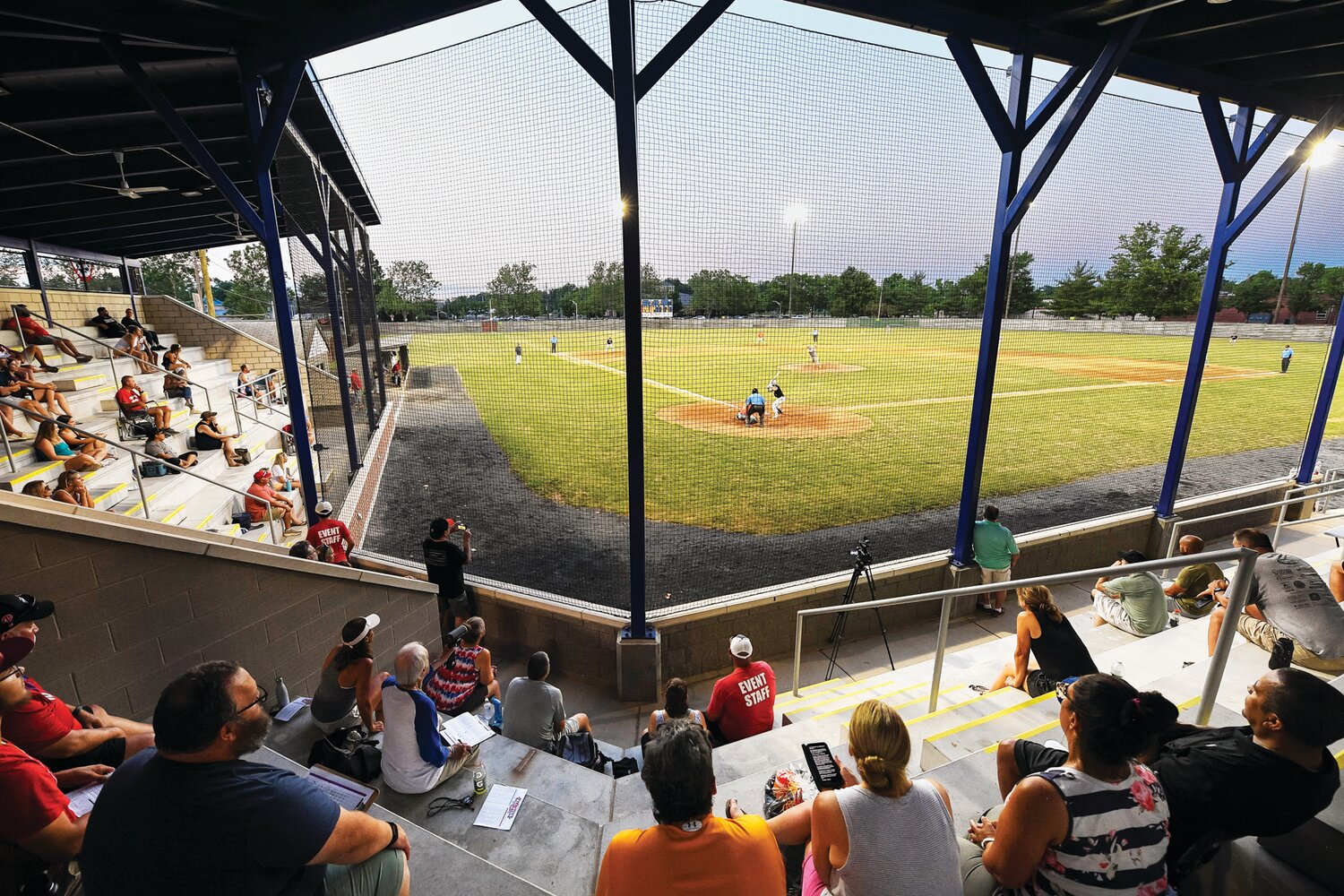 The final pitch of the inaugural East Coast Collegiate All-Star Game at Memorial Park in Quakertown. Southern beat Northern 4-3.