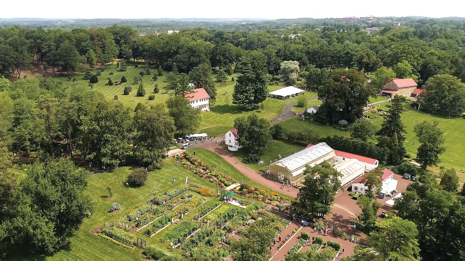 Burpee’s Fordhook Farm is seen from the air.