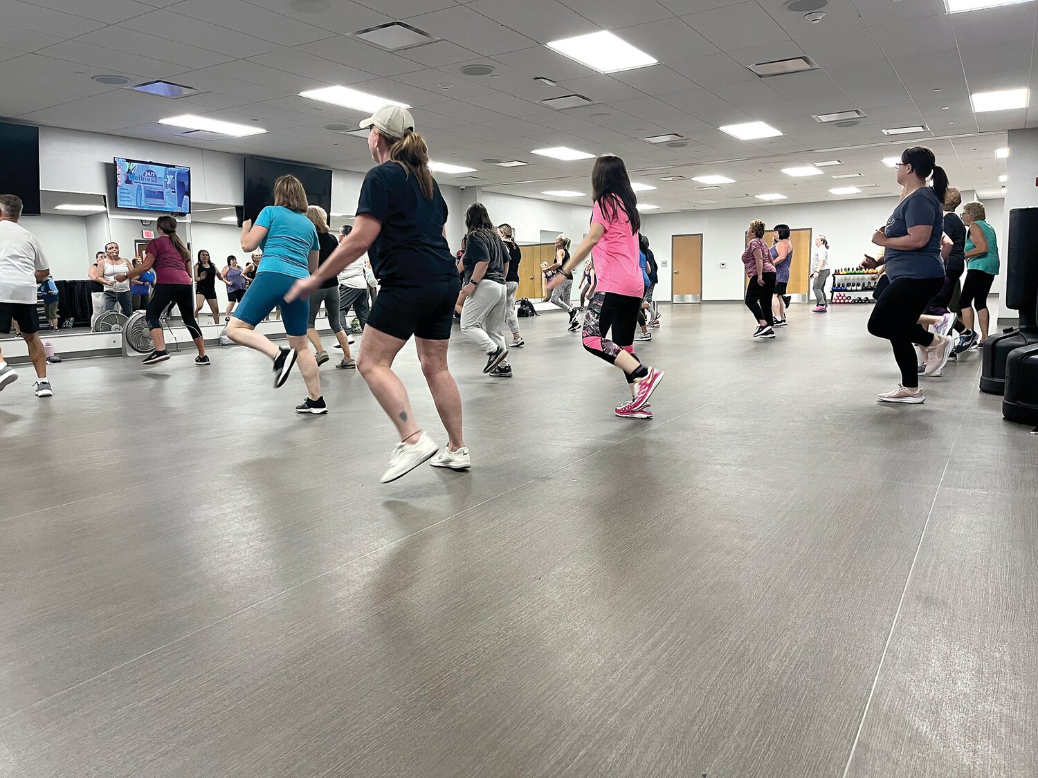 The newly expanded Studio 1 on the second floor at the Y in Fairless Hills allows for more space and comfort for larger group exercise classes, and includes a new partition that can divide the room for two smaller classes to co-exist.