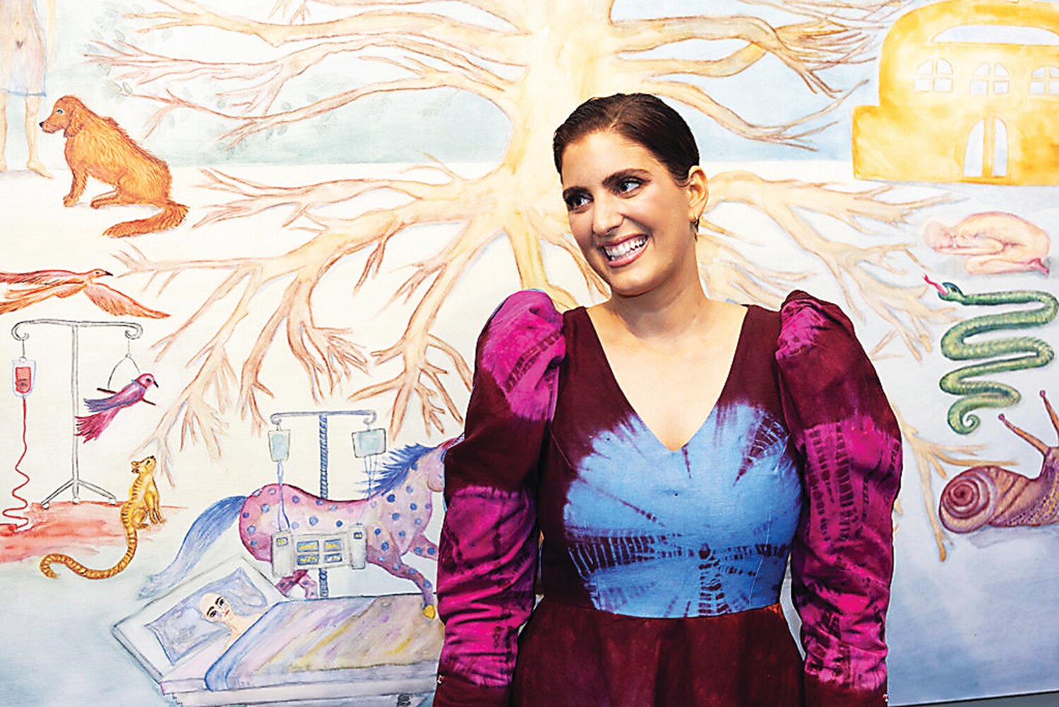 Suleika Jaouad in front of “The Kingdoms.”