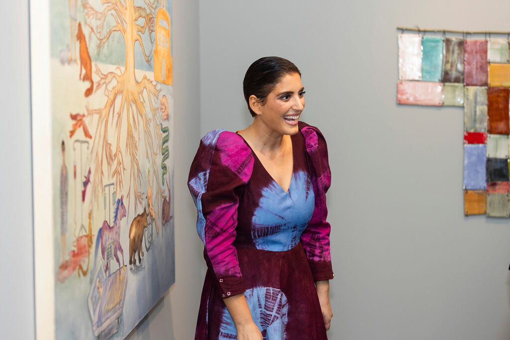 Suleika Jaouad in front of “The Kingdoms.”