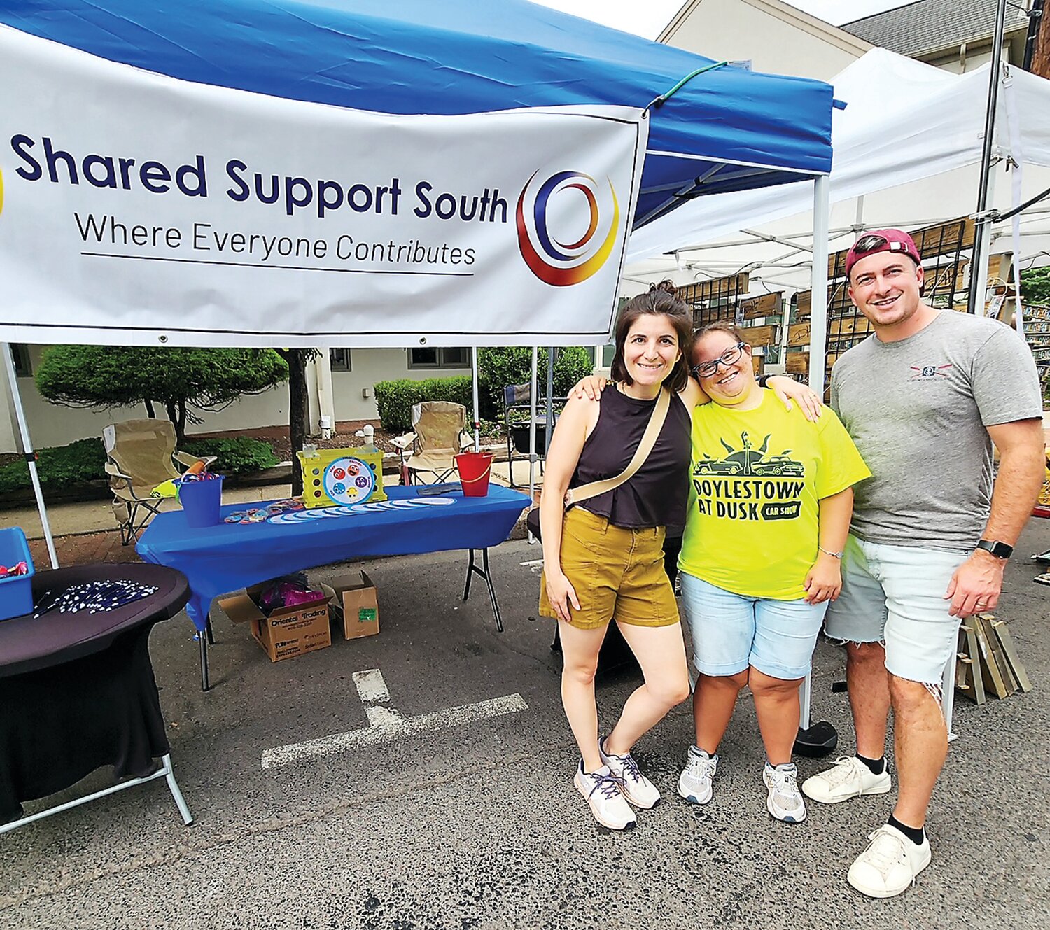 Alex Nocella, Shared Support South vice president of programs; Annika Hedberg, community member; and Steve Tyson, program director.