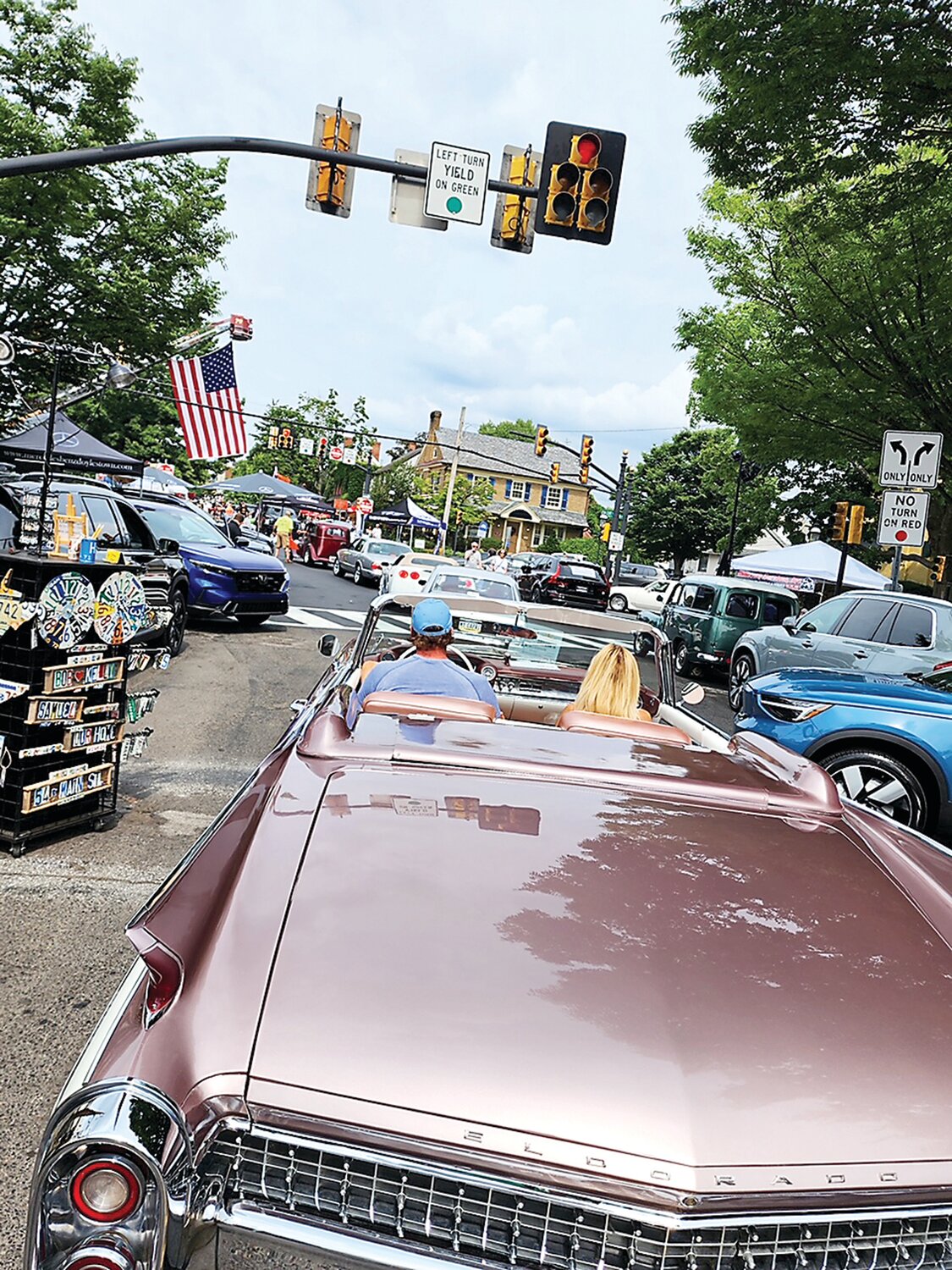 The cars roll in for the Doylestown at Dusk Car Show July 20.