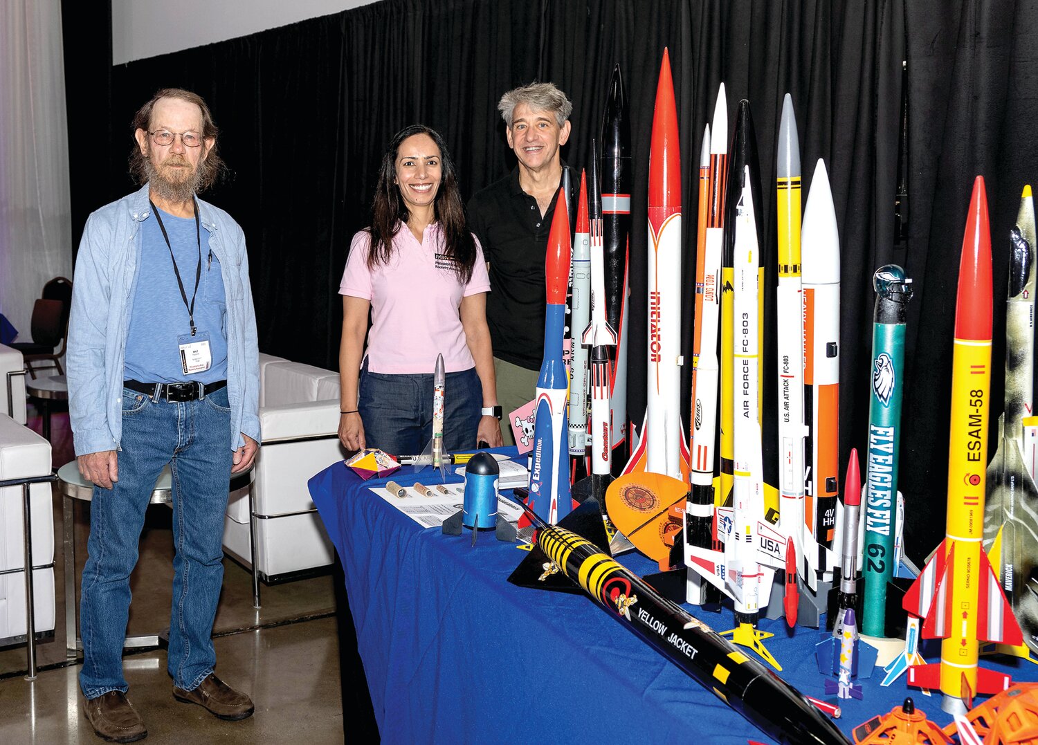 From left: Walt Rauscher, Tanya Mohan and Ed Pribitkin, Philadelphia Area Rocketry Association.