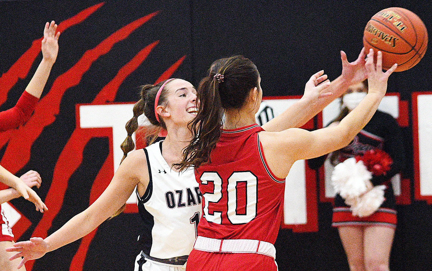 OZARK’S RILEY BOGGS deflects a Branson pass during the teams’ COC matchup Monday.