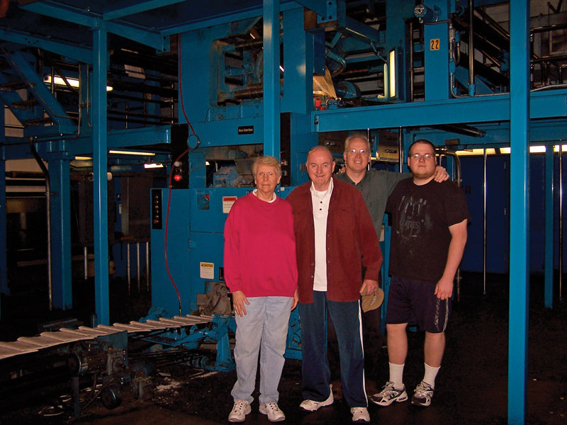 Schult gives a tour of the pressroom at The Quad-City Times in 2009.