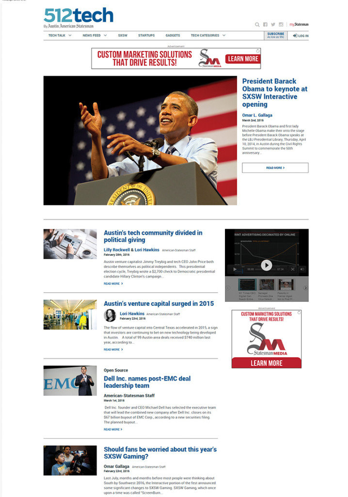 The homepage for 512tech.com
