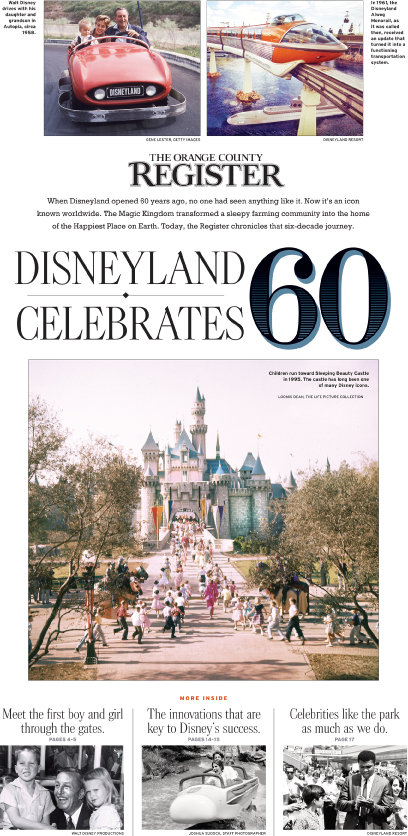 O.C. Register Issues Disneyland Commemorative Sections and Launches New Website