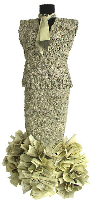 Italian Artist Creates Garments From Recycled Newspapers