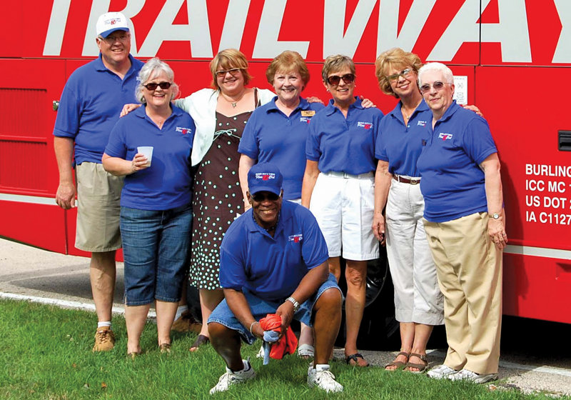 Bechtel (in dress) with the board of the Quad-City Times Plus 60 group 