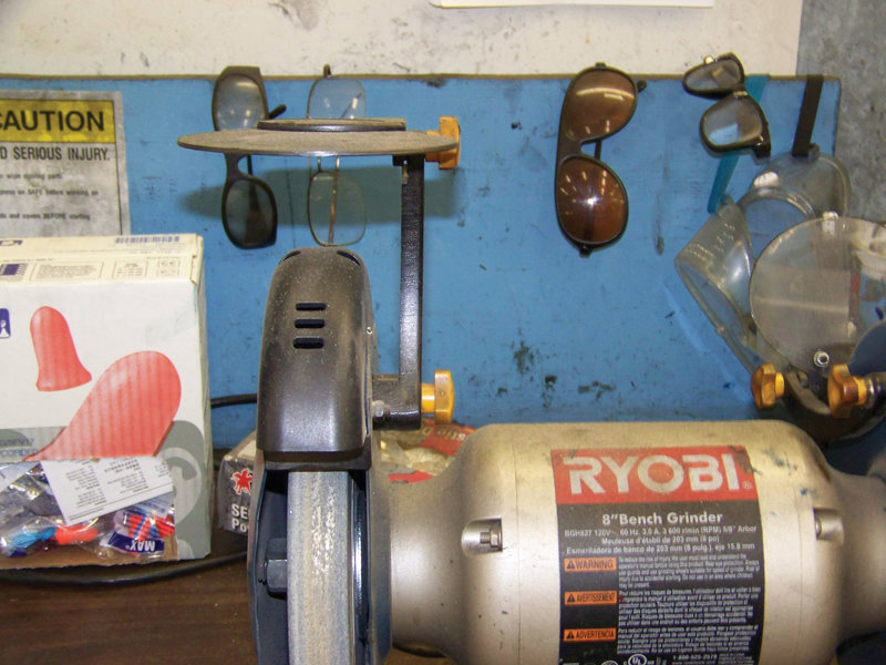 Guards and eye protection should always be used around grinders or any equipment that may produce metal shavings or present a danger to your vision.