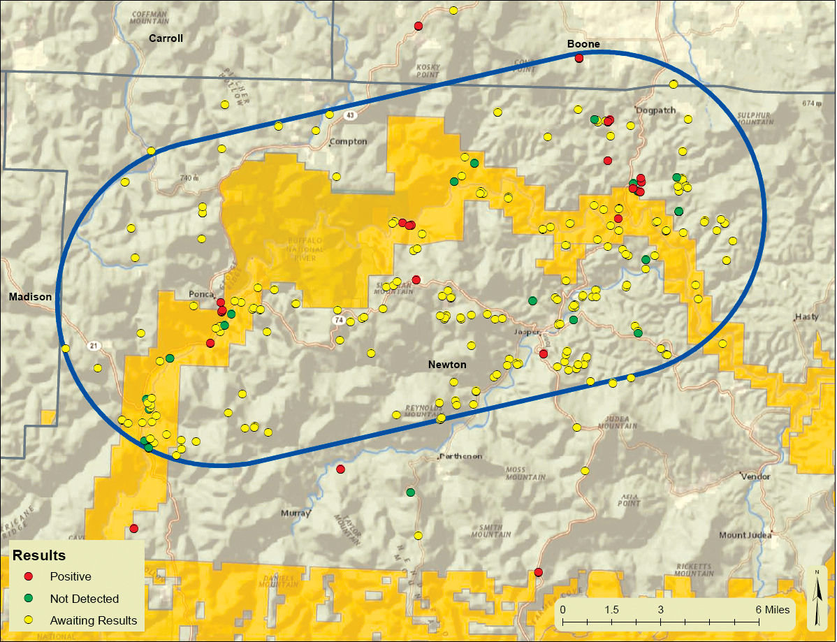 Map Shows Location Of Deer Elk Taken For Sampling Harrison Daily