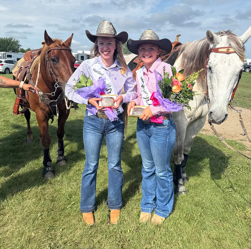 From left, are Callie Hammerstrom, the 2025 Heartland 4-H Senior Ambassador, and Baylee Rostyne 2025 Heartland 4-H Jr Ambassador