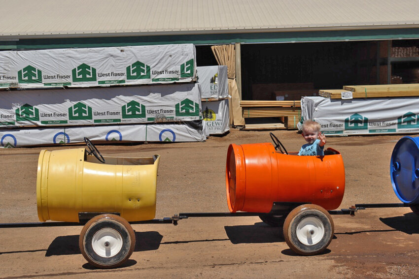 Riding the barrel train