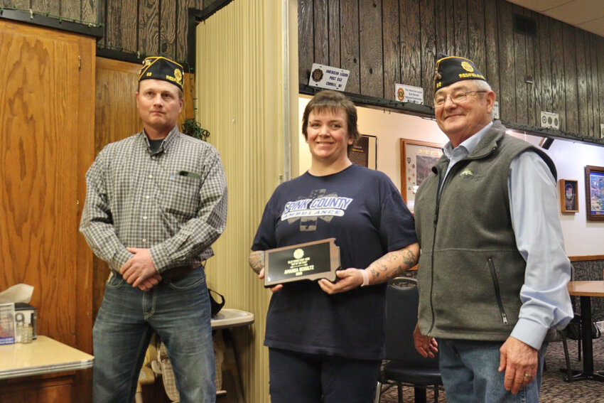 Amanda Schultz receives the Outstanding EMT of the Year award.