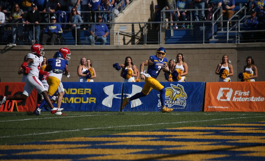 South Dakota State running back Amar Johnson finds the edge for a touchdown in the second quarter of a game against Youngstown State at Dana J. Dykhouse Stadium in Brookings on Oct. 12.