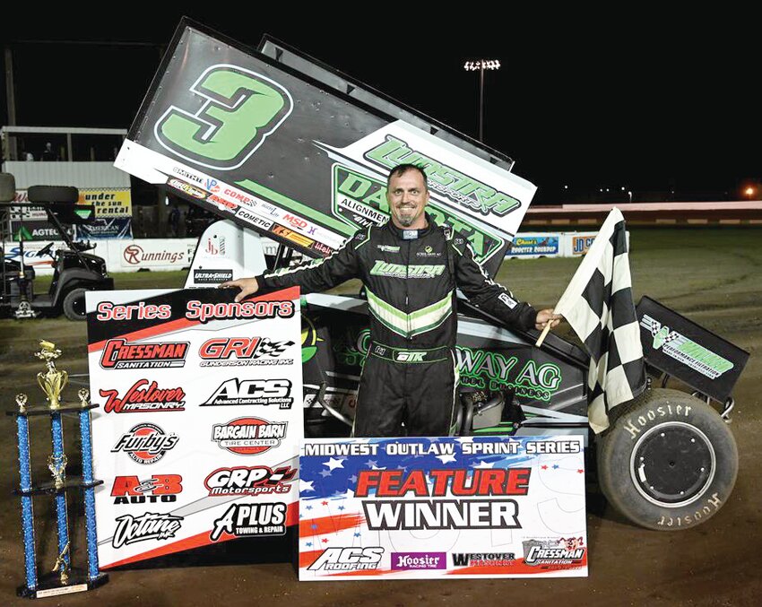 Tim Kaeding of San Jose, Calif., won the 2024 Midwest Sprint Touring Series event at Dakota State Fair Speedway. The MSTS 410 series will return to the Huron oval on May 24, along with the Tri-State Late Model Series.