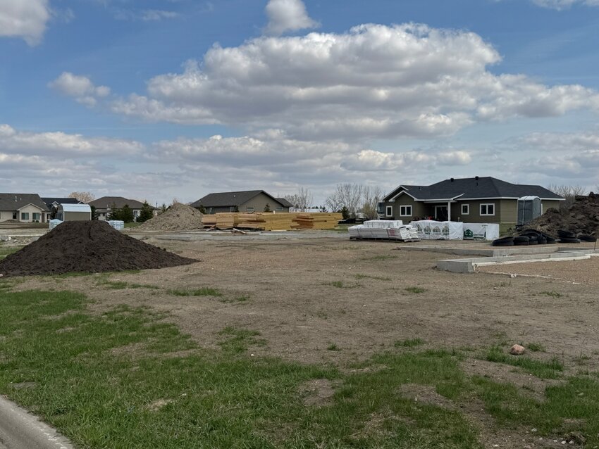 Construction is ongoing in the new Prairie Winds Estates subdivision in Redfield, shown on April 25.
