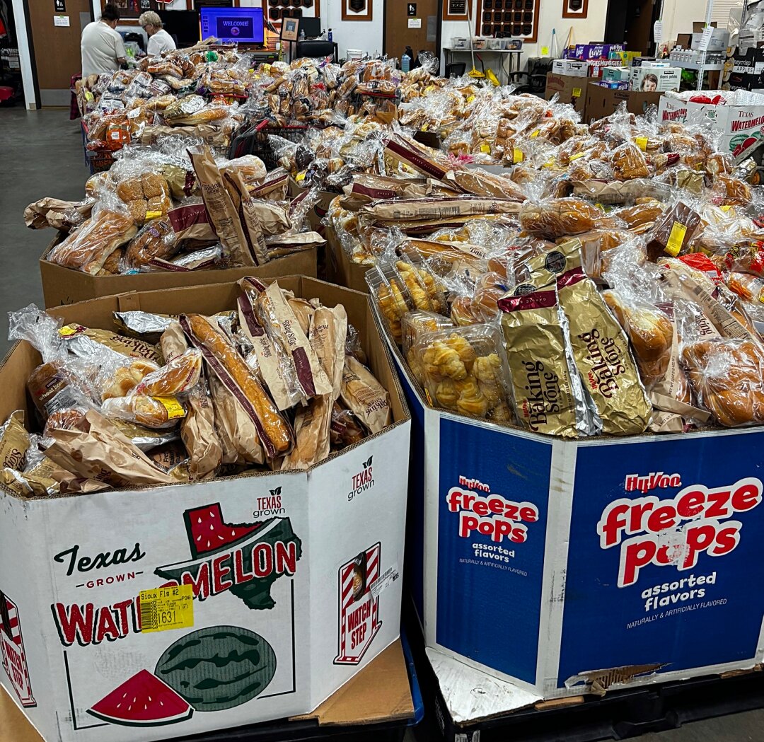 Bread and baked goods to be given away at the Faith Temple food giveaway in Sioux Falls on June 27.