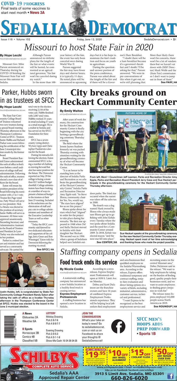 Friday June 12 Sedalia Democrat