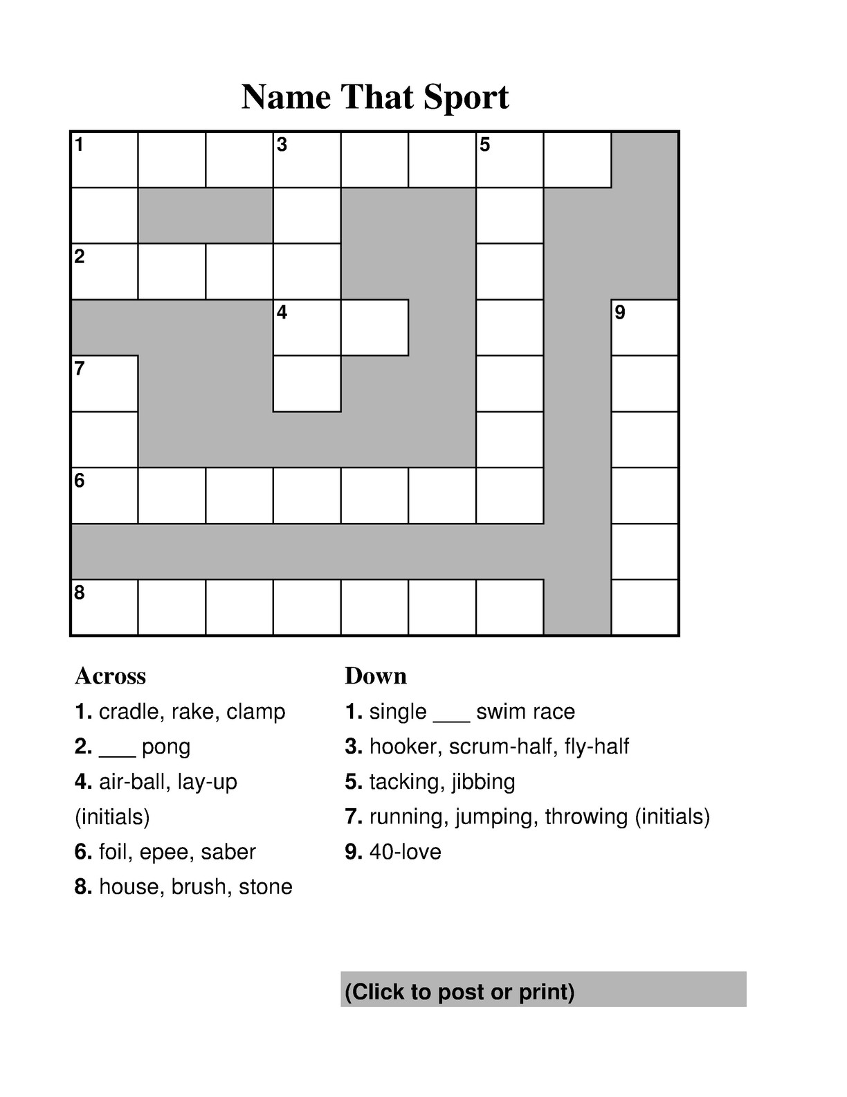 Name That Sport Sports History Weekly